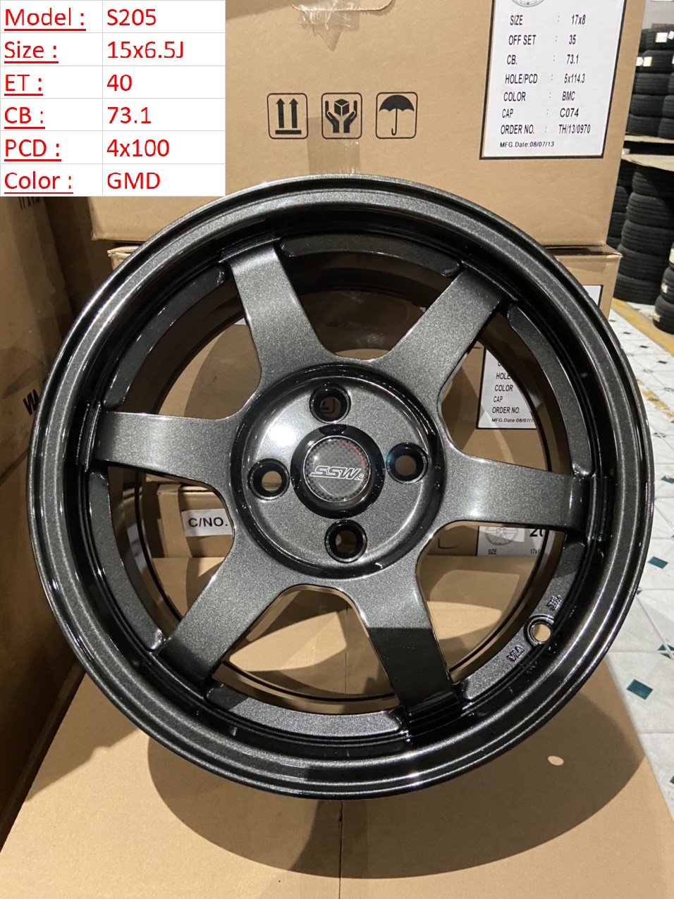 Mâm Lazang Vành SSW 15 inch 4x100 S205-GMD