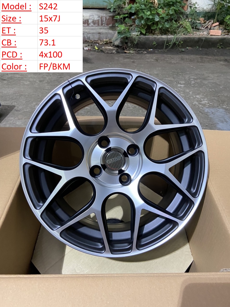 Mâm Lazang Vành SSW 15 inch 4x100 S247-FP-BK