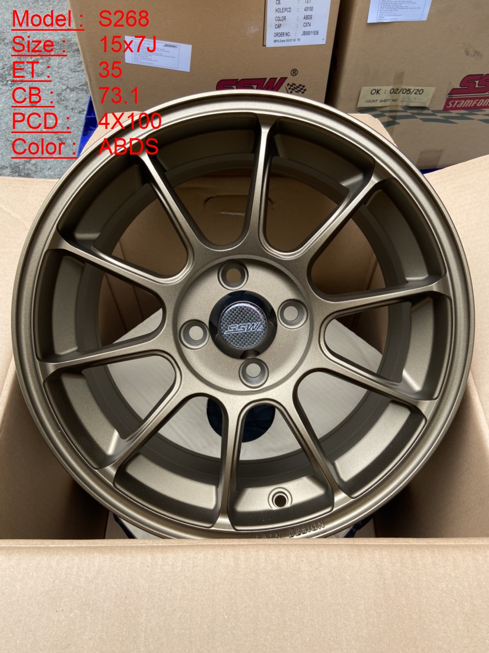 Mâm Lazang Vành SSW 15 inch 4x100 S268-ABDS