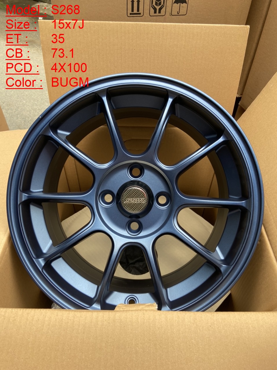 Mâm Lazang Vành SSW 15 inch 4x100 S268-BUGM