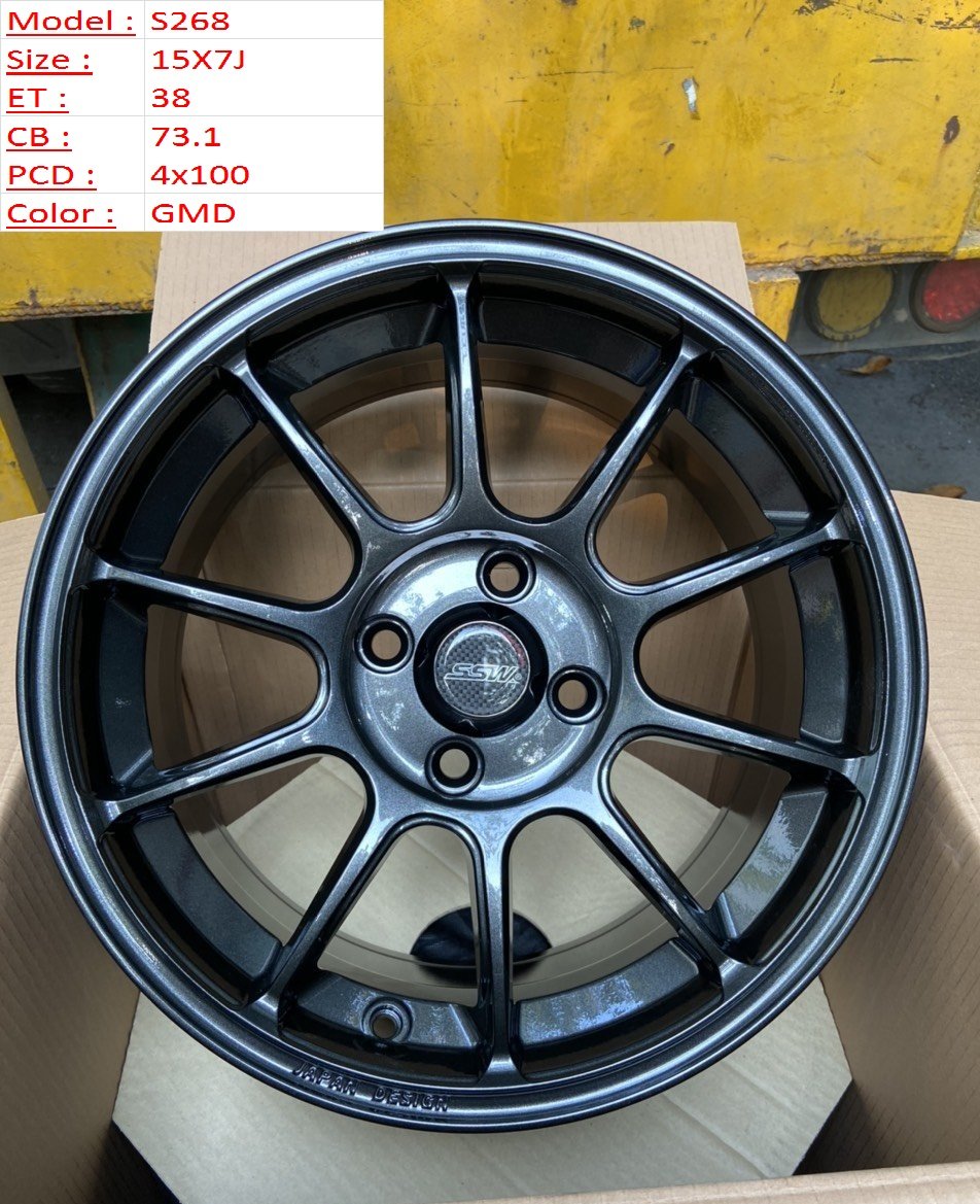 Mâm Lazang Vành SSW 15 inch 4x100 S268-GMD