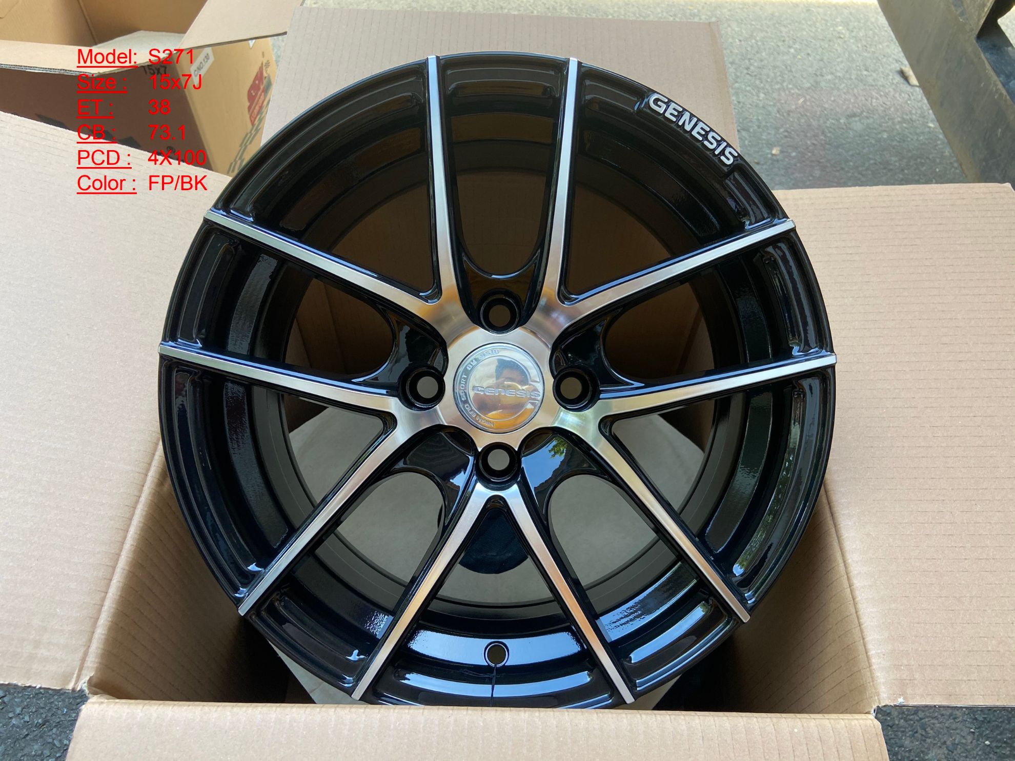 Mâm Lazang Vành SSW 15 inch 4x100 S271-FP-BK