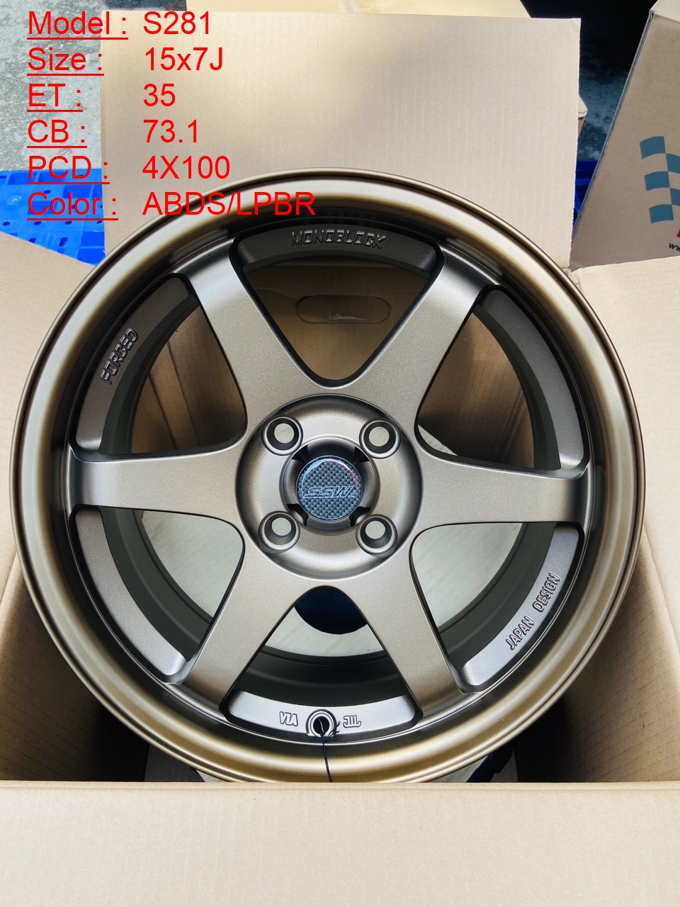 Mâm Lazang Vành SSW 15 inch 4x100 S281-ABDS-LPBR