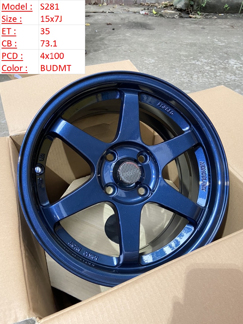 Mâm Lazang Vành SSW 15 inch 4x100 S281-BUDMT