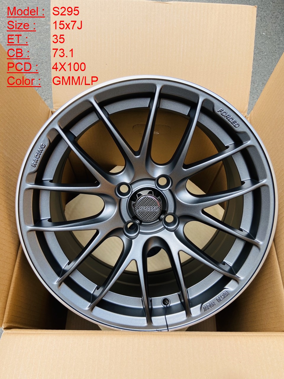 Mâm Lazang Vành SSW 15 inch 4x100 S295-GMM-LP