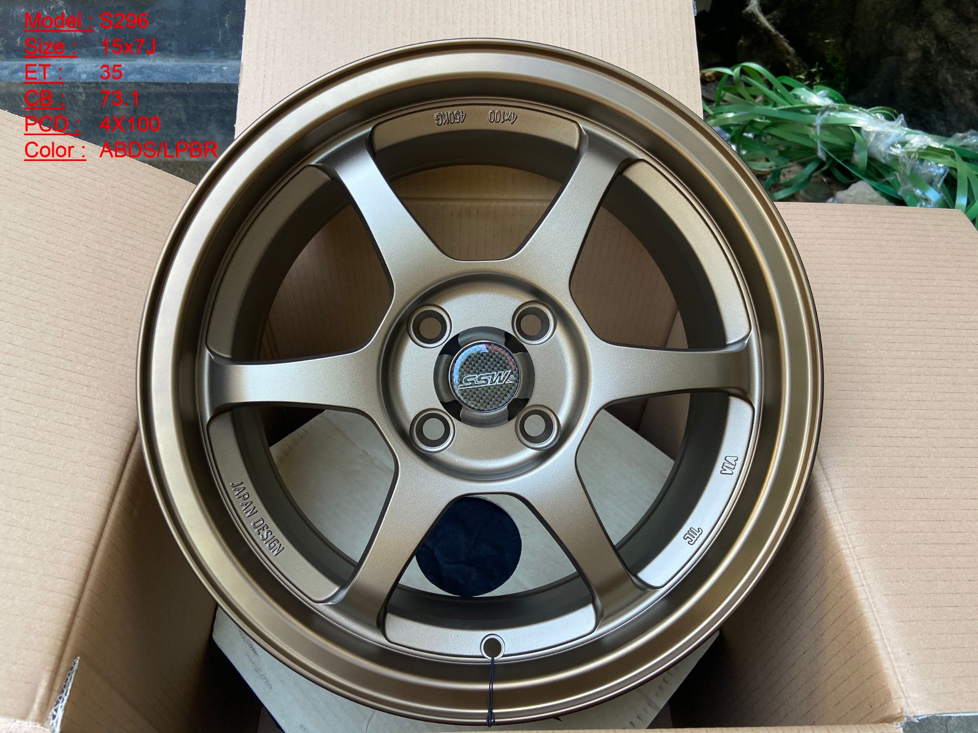 Mâm Lazang Vành SSW 15 inch 4x100 S296-ABDS-LPBR