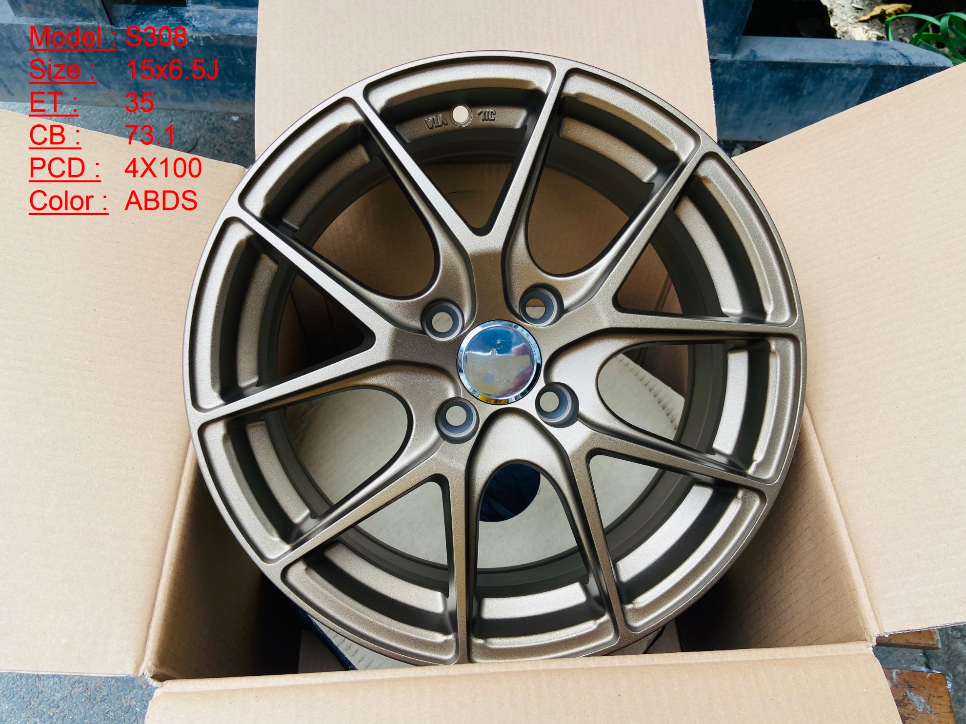 Mâm Lazang Vành SSW 15 inch 4x100 S308-ABDS