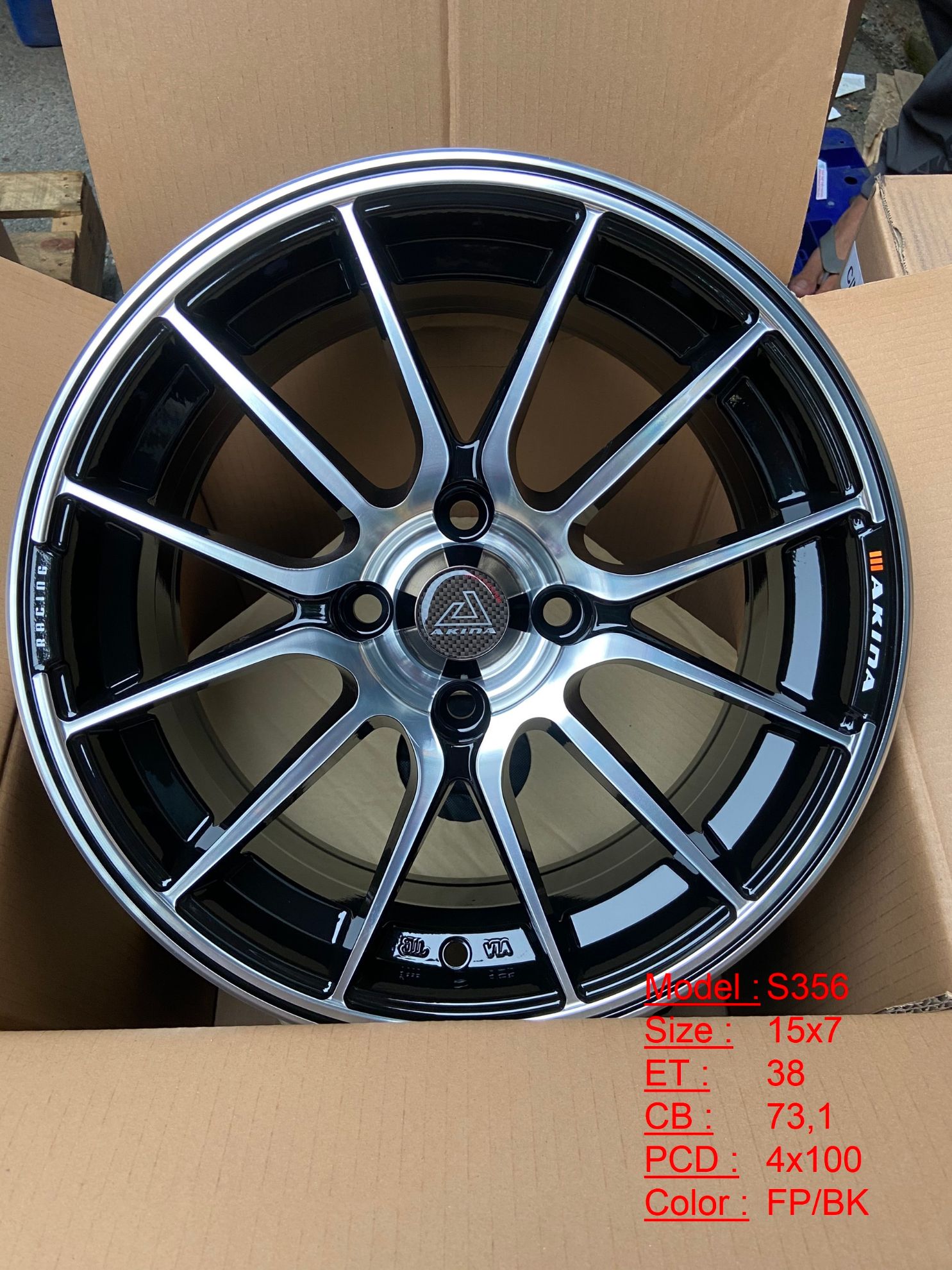 Mâm Lazang Vành SSW 15 inch 4x100 S356-FP-BK