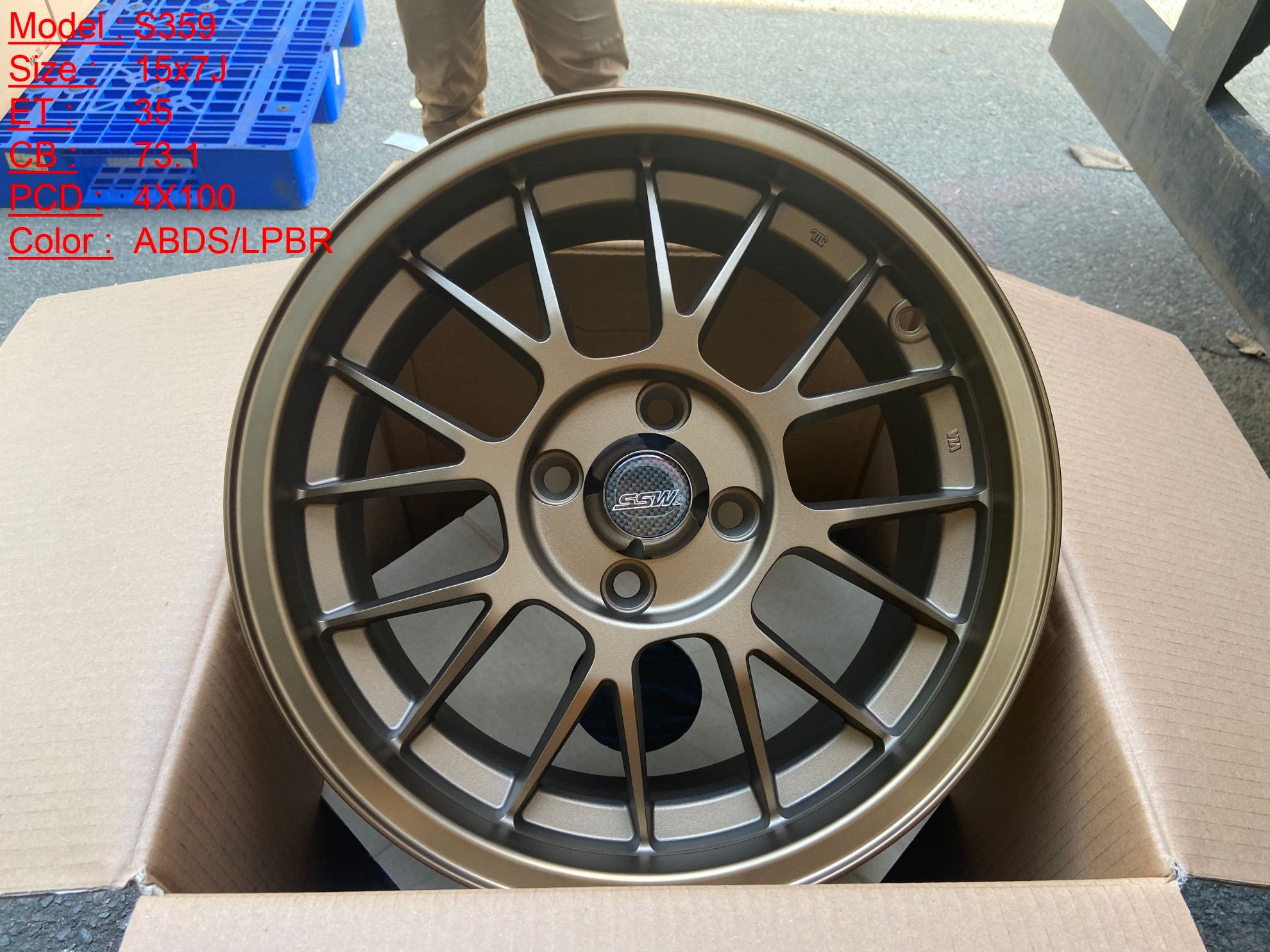 Mâm Lazang Vành SSW 15 inch 4x100 S359-ABDS-LPBR