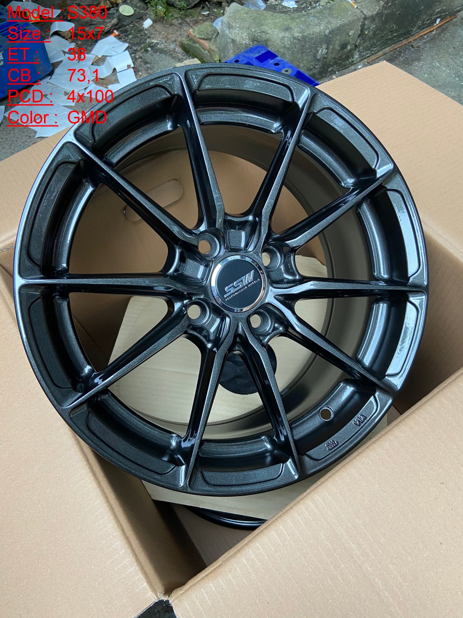 Mâm Lazang Vành SSW 15 inch 4x100 S380-GMD