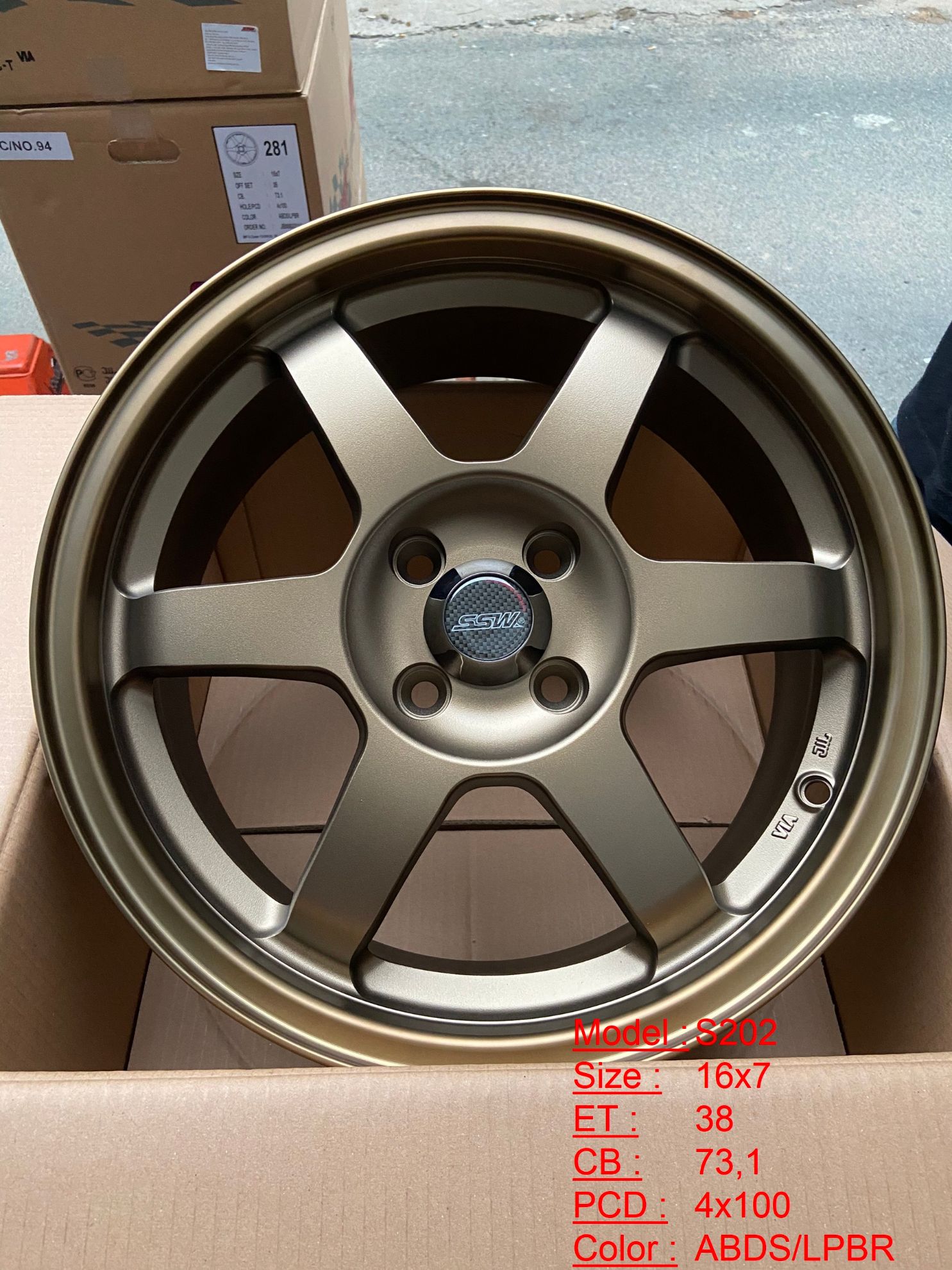 Mâm Lazang Vành SSW 16 inch 4x100 S202-ABDS-LPBR 4X100 ET38