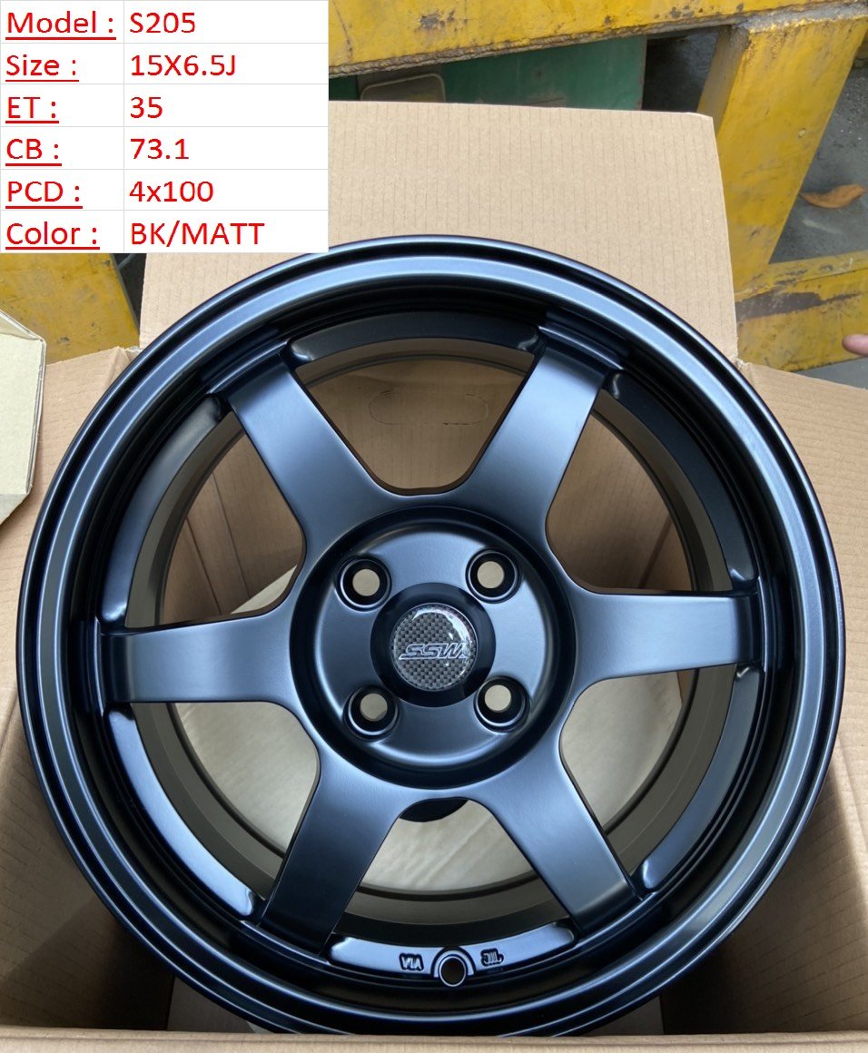 Mâm Lazang Vành SSW 15 inch 4x100 S205-BKM