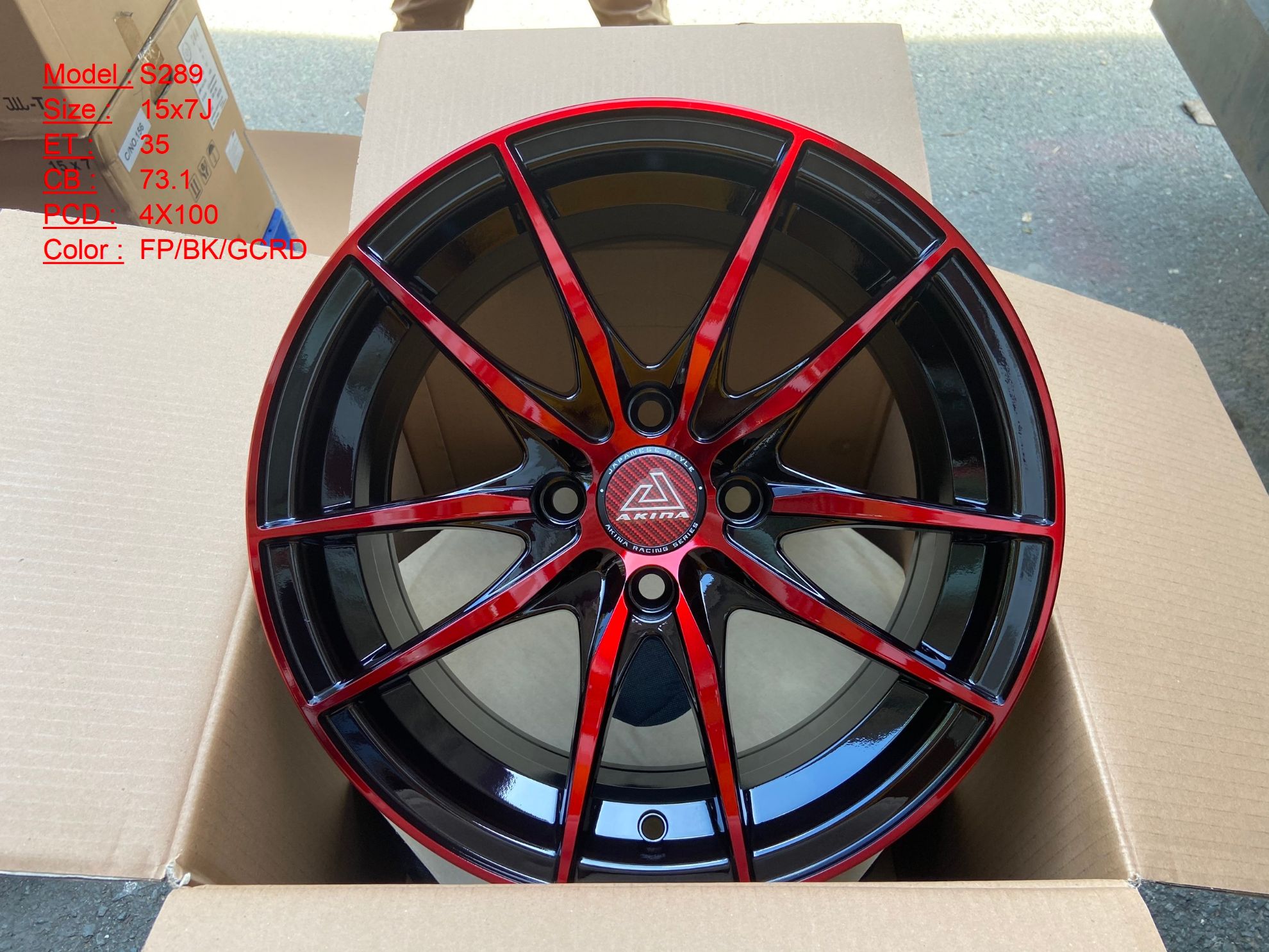 Mâm Lazang Vành SSW 15 inch 4x100 S289-FP-BK-GCRD