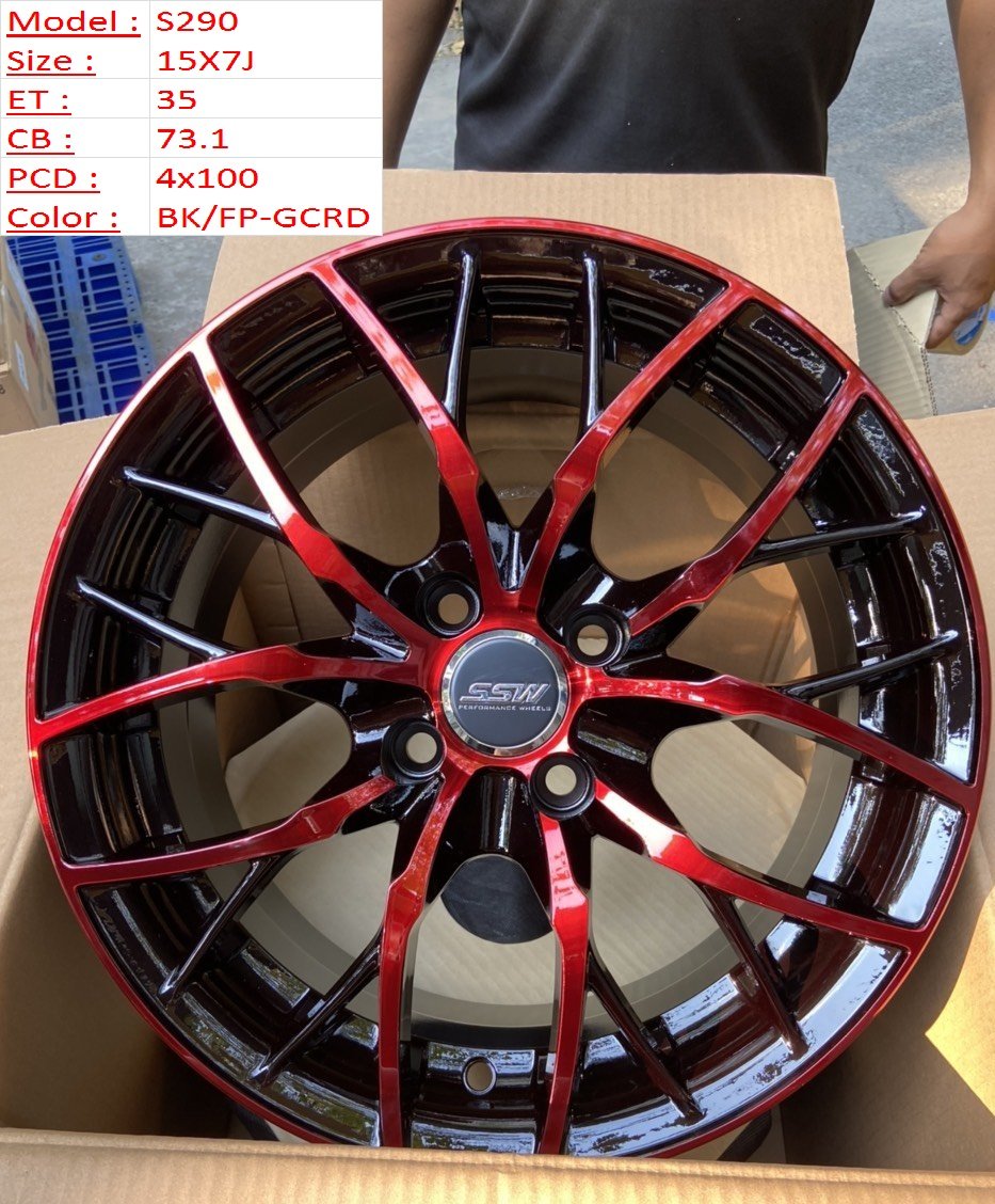 Mâm Lazang Vành SSW 15 inch 4x100 S290-BK-FP-GCBR