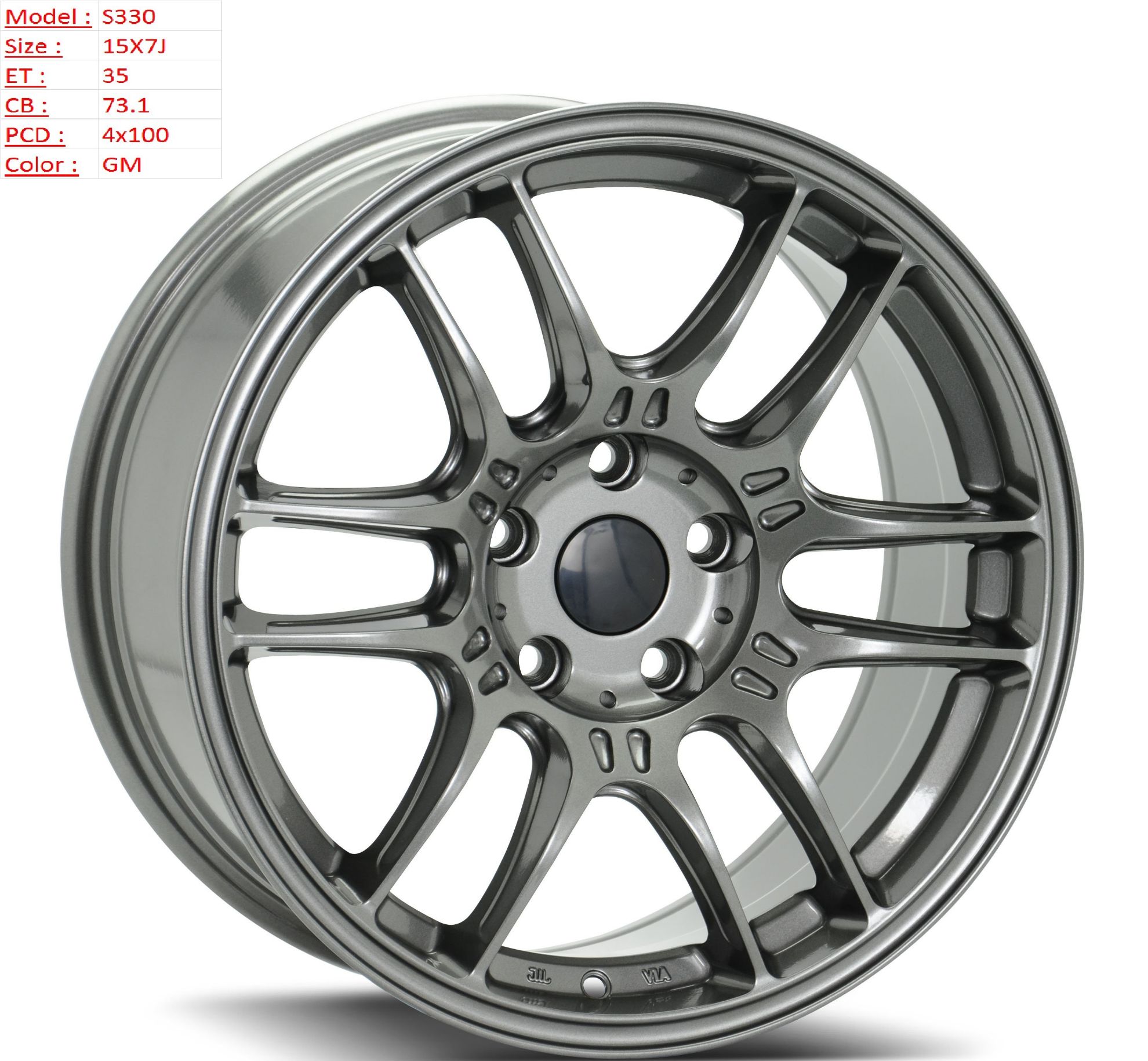 Mâm Lazang Vành SSW 15 inch 4x100 S330-GM Mâm Lazang Vành SSW 15 inch 4x100 S330-GM