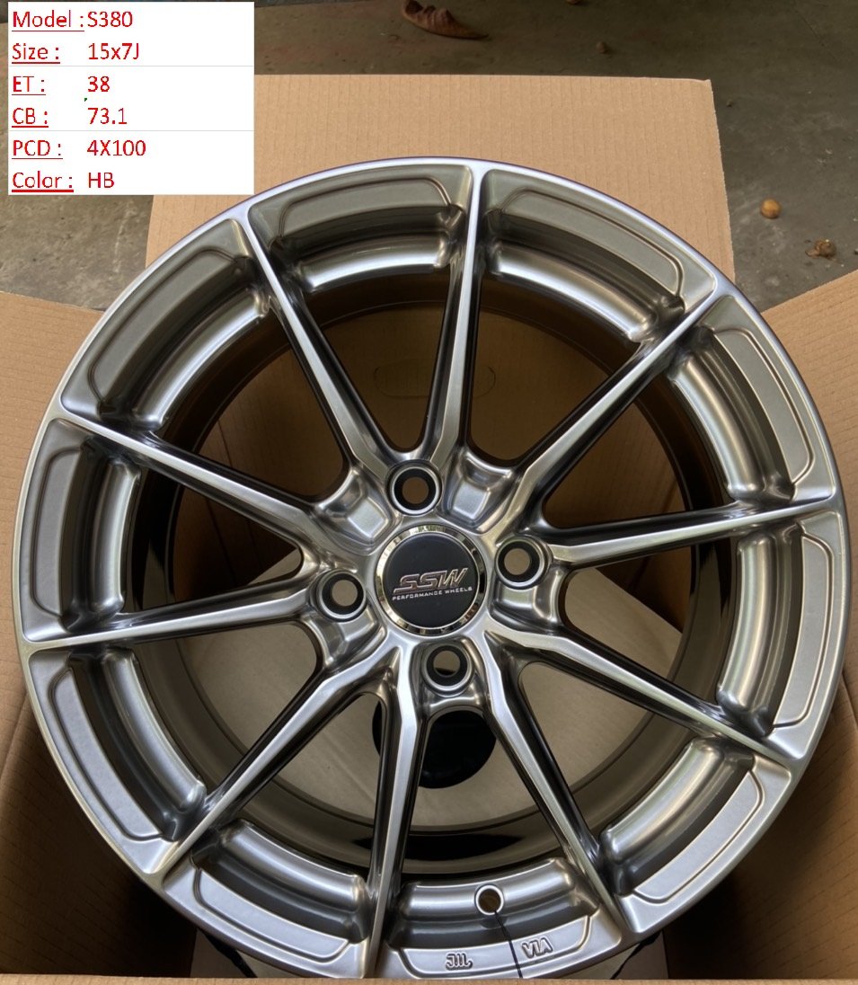 Mâm Lazang Vành SSW 15 inch 4x100 S380-HB Mâm Lazang Vành SSW 15 inch 4x100 S380-HB