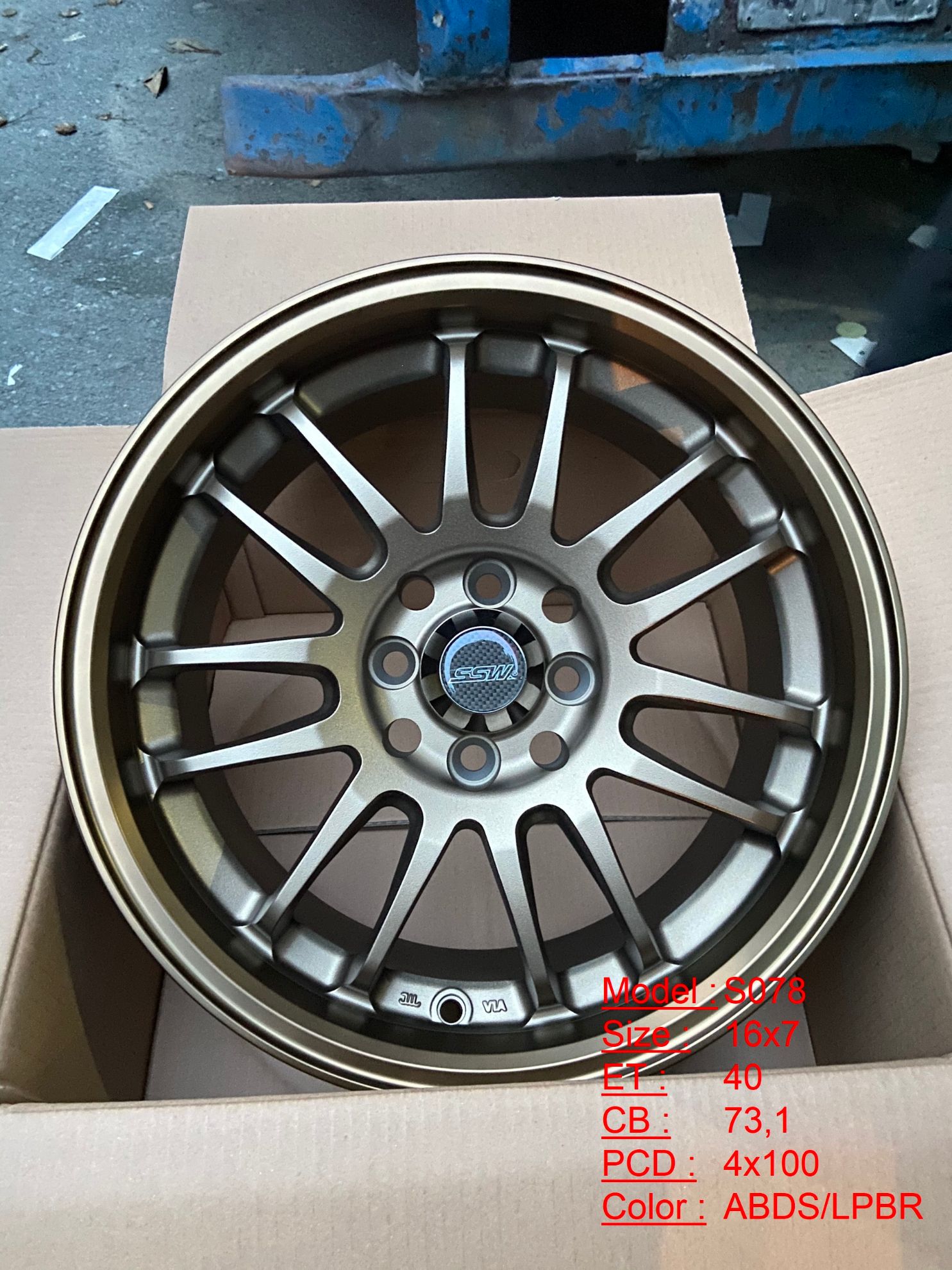 Mâm Lazang Vành SSW 16 inch 4x100 S078-ABDS-LPBR-4X100 Mâm Lazang Vành SSW 16 inch 4x100 S078-ABDS-LPBR-4X100