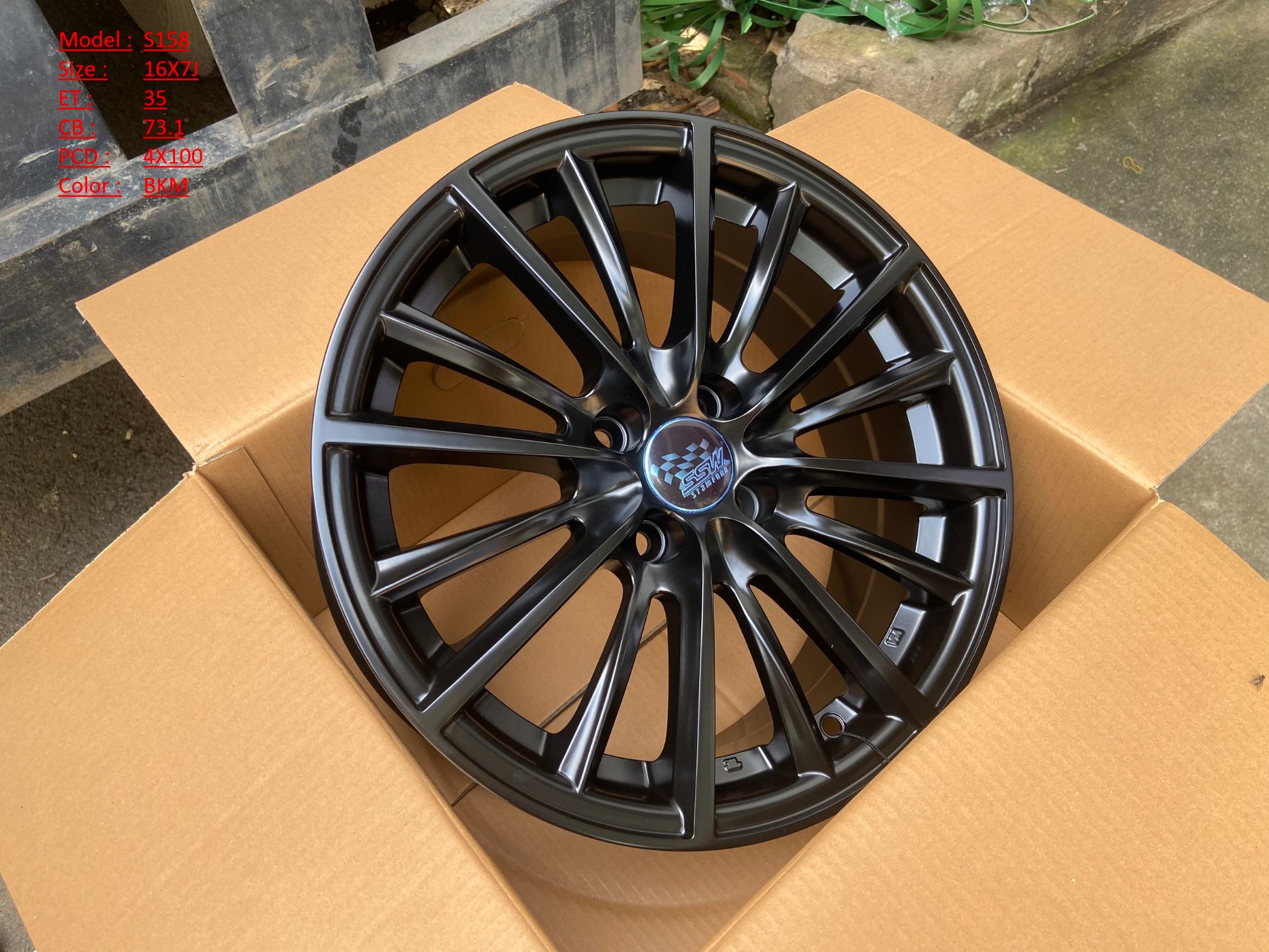 Mâm Lazang Vành SSW 16 inch 4x100 S158 BKM