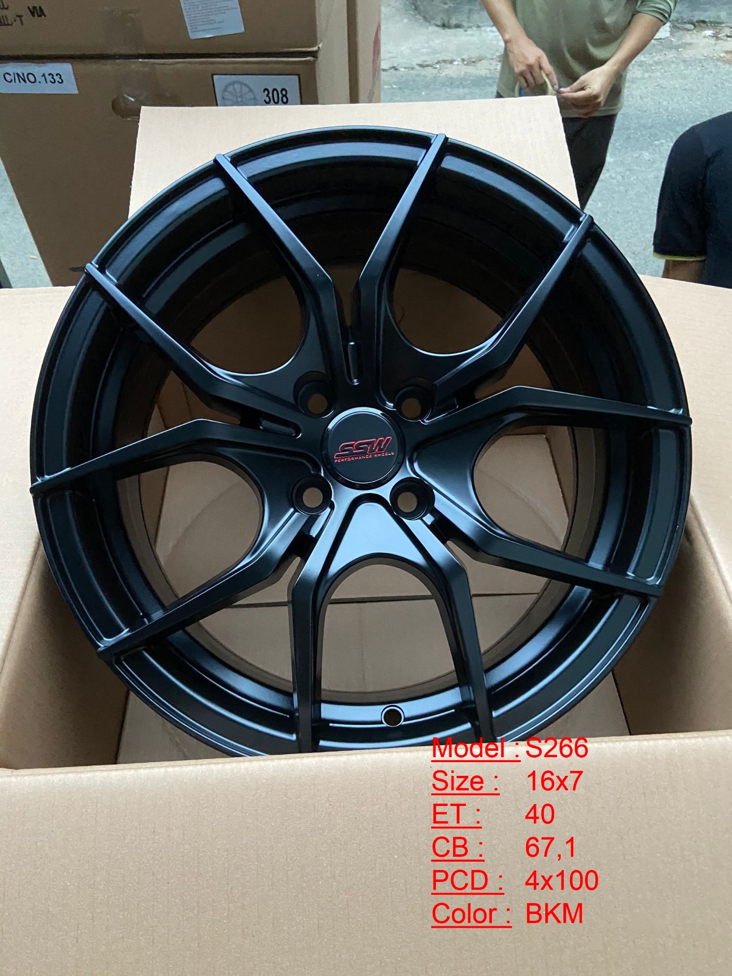 Mâm Lazang Vành SSW 16 inch 4x100 S266-BKM-4X100-ET40