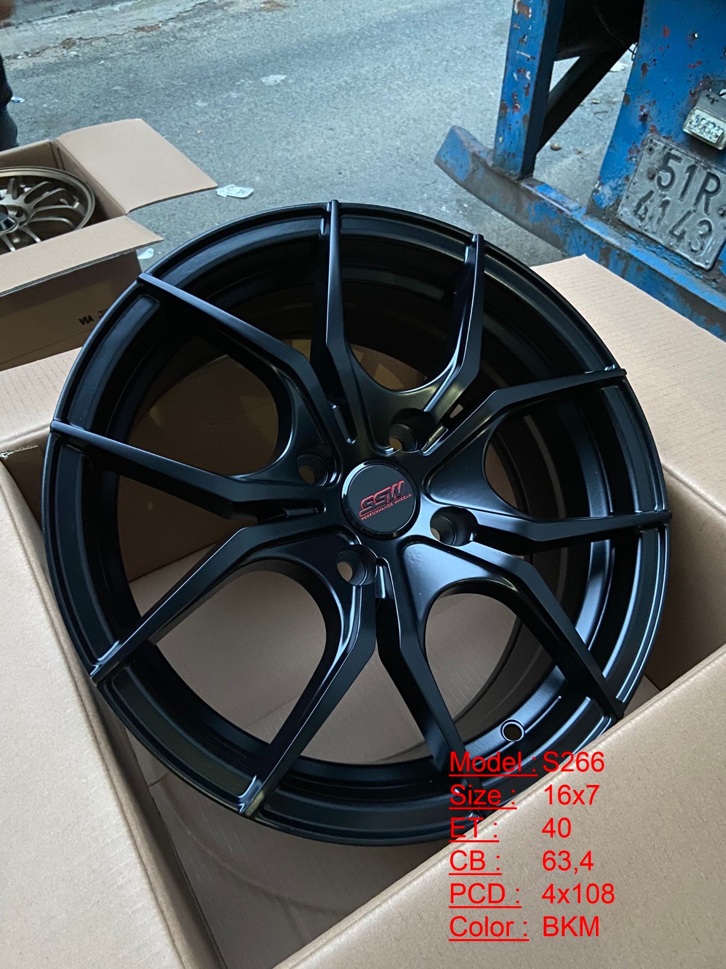 Mâm Lazang Vành SSW 16 inch 4x108 S266-BKM-4X108 Mâm Lazang Vành SSW 16 inch 4x108 S266-BKM-4X108