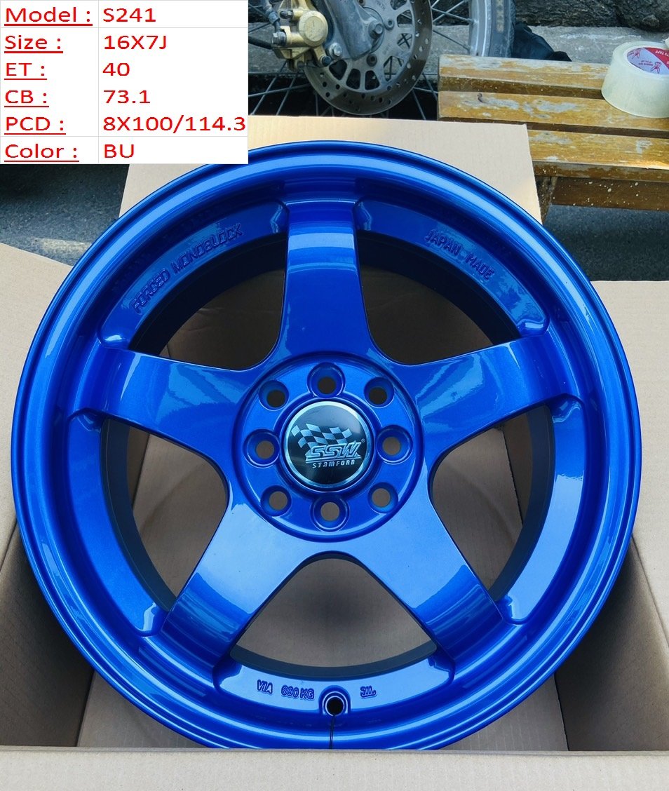 Mâm Lazang Vành SSW 16 inch 8x100 S241-BU Mâm Lazang Vành SSW 16 inch 8x100 S241-BU